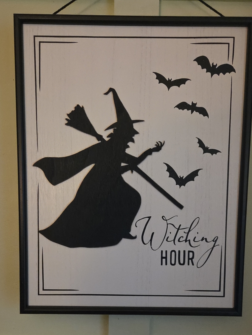 Witching Hour Halloween Wall Art - Black Framed Silhouette